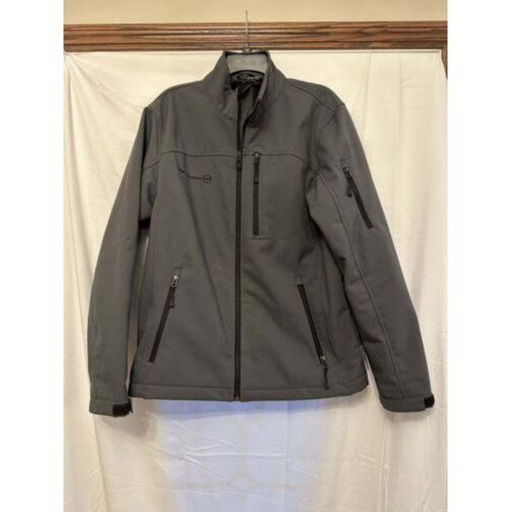 Free Country Mens Size Small Coat Zip Med Weight Lined Jacket Dark Grey‎